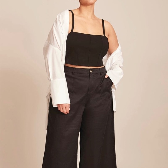 New 11 Honore Spaghetti Strap Square Neck Crop Top Shayla Black Size 1X (14-16) - Picture 5 of 16